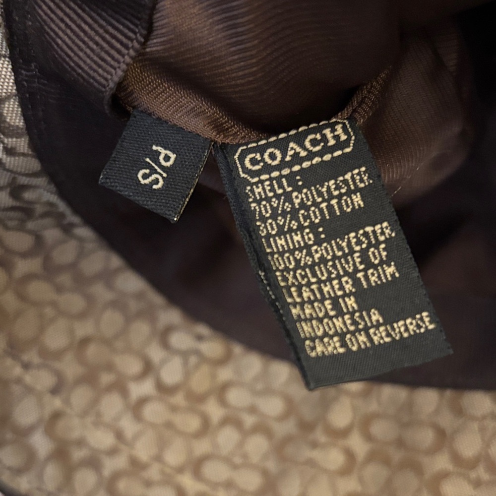 Coach Brown Signature Canvas Bucket Hat with Dark Brown Trim - Picture 3 of 5